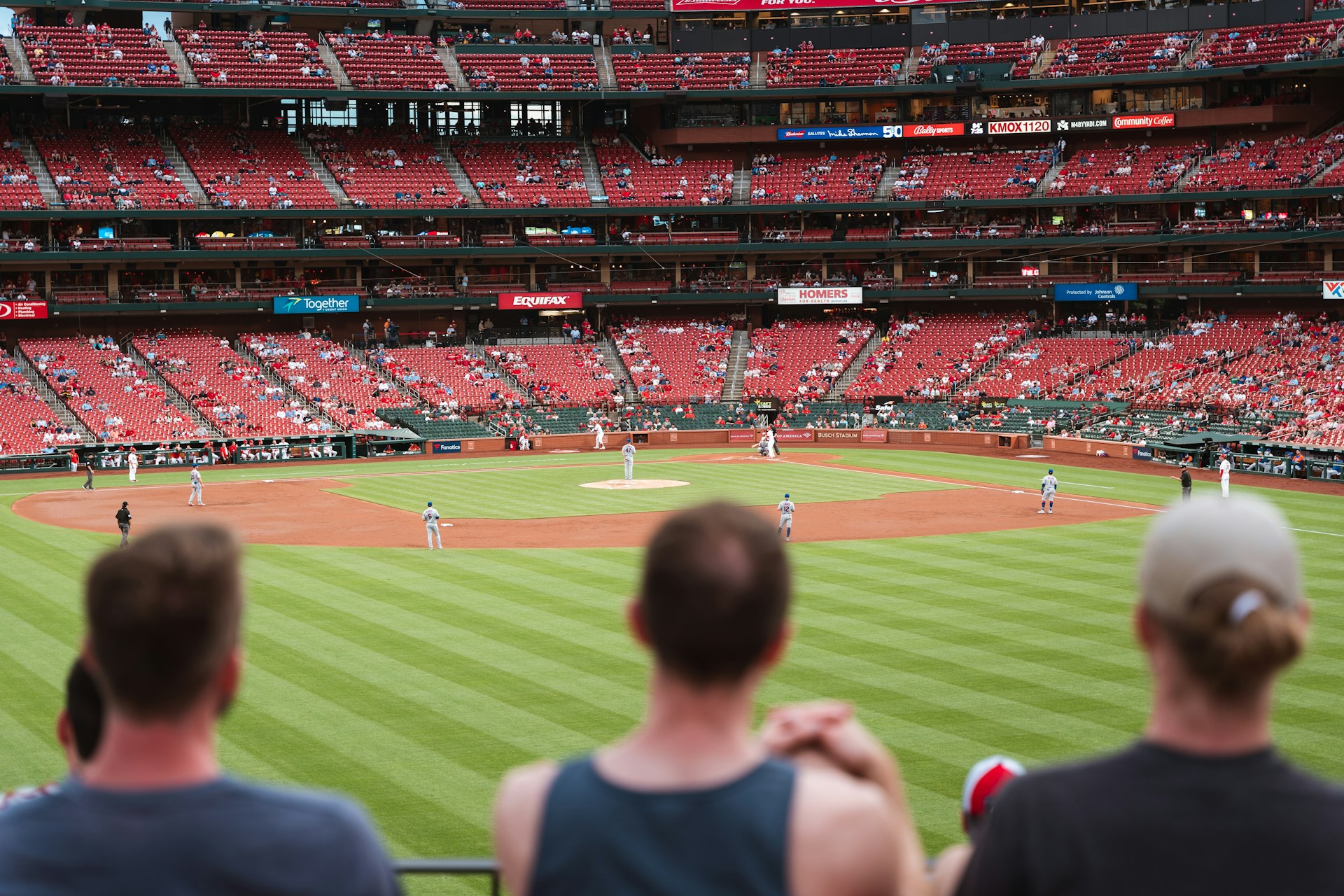 Evening baseball stadium with fans